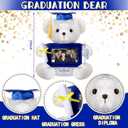 Sotiff 10'' 2026 Graduation Plush Bear with Picture Frame for 4 x 6'' Photo Graduation Gifts Stuffed Bear for Kids Granddaughter Son Girls Boys Preschool Kindergarten Students(White, Blue)
