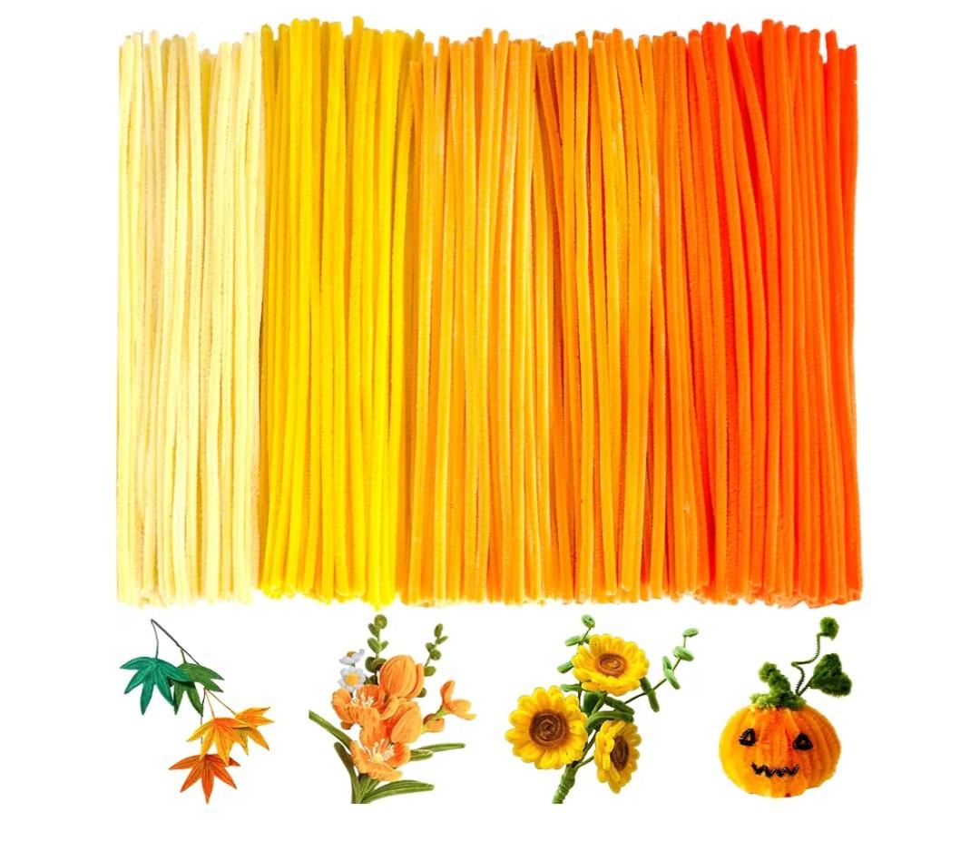 Yellow Pipe Cleaners Craft Pipe Cleaners Bulk Pipecleaners Crafts Supplies，500Pcs Yellow
