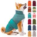KYEESE Dog Coat Soft Pet Sweater for Cold Weather Windproof Dog Coats for Small Dogs Warm Pet Winter Puffer Coat with Leash Hole Thick Pets Clothes with Pocket Waterproof Dogs Jacket with Fleece Lined