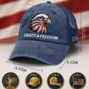 250th Anniversary Embroidered Eagle Hat for Men and Women Vintage Adjustable Baseball Cap Patriotic USA Hats (Blue)
