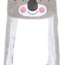 Cute Plush Novelty Animal Hat with Ears Flaps, Soft Plush Hat for Holiday Cosplay Party Dress Up Funny Gift for Kids (Koala)