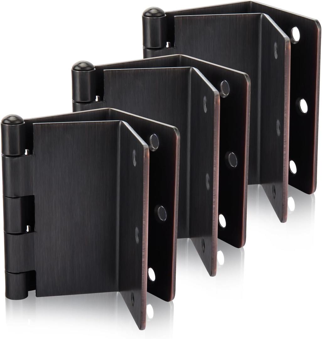 Haidms 3 Pack Offset Hinges Oil Rubbed Bronze Expandable Door Hinges 3.5 Inch Heavy Duty Full Mortise Door Hinges with 1/4'' Radius Corner