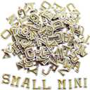 130pcs Iron on Letter Patches 0.7 inch, 5 Sets of 26 Embroidered Alphabet A-Z Patches for Clothing Jackets Hats Backpacks Jeans Gold