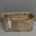 ZTUJO Purse Organizer Insert For Handbags, Silky Bag Organizer With 2 Zippers For Speedy Neverful Tote and More (Beige, Large)