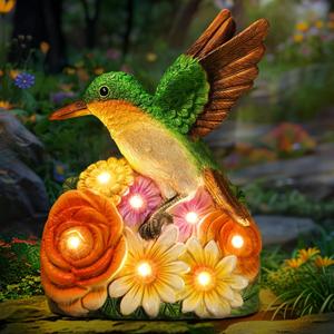 Linkax Birthday Gifts for Women Mom Grandma Sister, Hummingbird Statue Solar Lights Outdoor Garden Decor for Outside Patio Yard Front Porch Balcony Home, Gardening Housewarming Gifts New Home