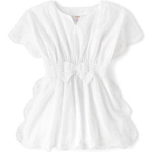 Gymboree Girls and Toddler Short Sleeve Swim Coverup (8, White)