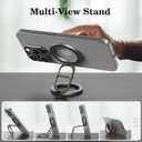 Gym Magnetic Phone Holder - Black-Gray, Dual Magnet, Strong Grip, 360 Rotation, Attach to Metal Surfaces, Compatible with iPhone 16/15/14/13/12, Samsung, MagSafe Case & All Smartphones