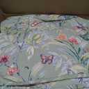 Sanracie Oversized King Bedspread(120"x120"),100% Cotton Green Floral Quilt Set 3Pcs Soft Lightweight Flower Bird Butterfly Print Botanical Oversized King Quilt Bedding Coverlet for All Seasons
