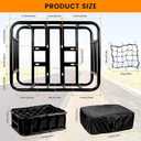 Bike Basket Rear, Large Bicycle Basket with Cargo Net, Liner and Waterproof Cover for Electirc Bike, Ebike and Bikes, Large Capacity Wire Bakset