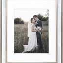 Laura Ashley 11x14 (Matted 8x10) Champagne Mirror Bead Picture Frame, Classic Mirrored Frame with Beaded Border, Wall-Mountable, Made for Photo Gallery and Wall Art, (11x14 (Matted 8x10), Champagne)