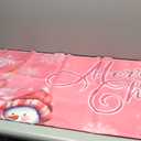 Pink Holiday Celebration Pennant, Large Father Christmas Scene Setter, Seasonal Yard Portrait Background Decor, for Outdoor, Indoor, Celebration Trimmings, Winter Anniversary Party Supplies