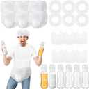 6 Sets Bottle Chug Baby Shower Games Juegos Para Plastic Baby Bottles Bibs Hat Disposable Diapers Gender Reveal Games Baby Changing Diaper Race Game Decoration (White)