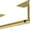 RUACQ Paper Towel Holder Under Cabinet, Wall Mounted or Adhesive Stainless Steel Paper Towel Holder,Square Base Paper Towel Rack for Kitchen, RV, Bathroom (Brushed Gold)