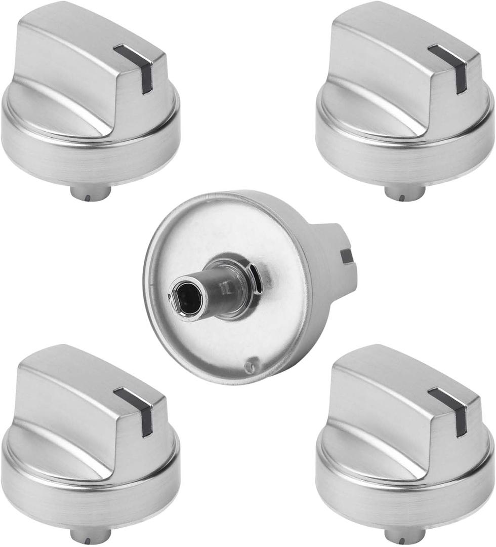 5 Pack WB03X29315 Knob Fit for GE Cooktop Knob Replacement, KIP 5U06 191D9233 Stove Knobs Compatible with GE Gas Stove Knobs Replace Part AP6327765 4585907, Compatible with JGP5030SL1SS JGP5036SL1SS