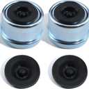 2pcs Trailer Axle Dust Cap Cup Grease Cover 1.98" Hub with Extra 2 Rubber Plugs,Trailer Axle Wheel Hub and Bearing Dust Cap for Most 2000 to 3500 Pound Axles Dexter