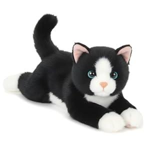 18 Inch Cat Stuffed Animals, Realistic Plush Throw Pillow, Soft Kawaii Kitty Plush Toy Gift for Kids Boys Girls (Black)