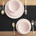 Solino Home Black Table Runner 36 Inches - Cotton Linen Hemstitch Coffee Table Runner 14 x 36 Inch Ideal for Dresser Tables - Spring, Summer, Mothers Day