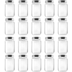 novelinks 16 Ounce Clear Plastic Jars Containers With Screw On Lids - Refillable Round Empty Plastic Slime Storage Containers for Kitchen & Household Storage - BPA Free (20 Pack) (20 Pack 16 Ounce, Silver)