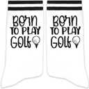 Novelty Socks for Golf Lovers, Golfers Men & Women - Born To Play Golf - Gifts for Birthday, Christmas, Father's Day, Mother's Day, etc.(112)
