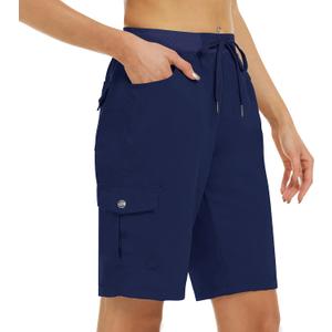 MoFiz Women's 10" Hiking Cargo Shorts 6 Pockets Lightweight Quick Dry Outdoor Running Athletic Short Summer Travel Loose (XXL)