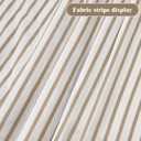 Farmhouse Shower Curtain Linen Beige Button Woven Fabric Country Rustic Western, Pleated Beige Stripe 72" W x 78" L