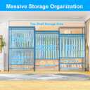 Ulif E13 Max Heavy Duty Clothes RackWith 4 Hanger Rods & 8 Shelves Freestanding Clothing Racks for Hanging ClothesAdjustable ClosetMetal Garment Rack 86" W x16 D x77 HMax Load 1100LBSBlack