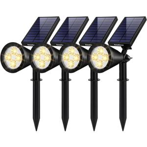 InnoGear Solar Lights Outdoor Waterproof Solar Garden Light for Outside Yard Landscape Lighting Pathway Spot Lights Spotlight Wall Light Auto On/Off, Pack of 4 (Warm White)