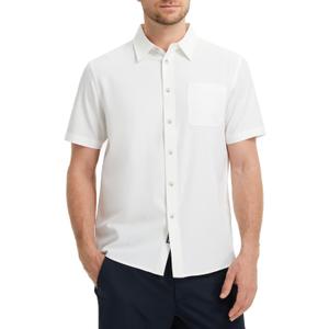 Men's Short Sleeve Button Down Shirts Classic Regular Fit Summer Beach Shirt with Pocket (XL)