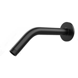 Shower Arm with Flange, 6 Inch Matte Black Shower Pipe, Wall Mount Replacement Angle Shower Head Extension Arm for Fixed Shower Head & Handheld Showerhead