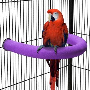 FrgKbTm U Shape Parrot Perch Stand Toy Bird Platform Sand Paw Grinding Clean Stick Exercise Conure Budgie Cockatiel Cage Accessories (Purple)