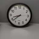 Bernhard Products Black Wall Clock, Silent Non Ticking - 16 Inch Extra Large Quality Quartz Battery Operated Round Easy to Read Home/Office/Business/Kitchen/Classroom/School Clocks