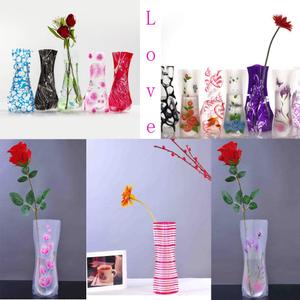 Plastic Foldable Flower Vase, 10 PCS Mix Styles Folding Vase, Colors Home Decoration Plastic Folding Flower Vase (Random Styles) (Multicolor1)