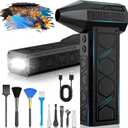 Electric Air Duster with Flashlight,180000RPM Compressed Air Duster Turbo Fan(10000mAh),Multipurpose Jet Fan, High-Speed Air Blower with 4 Gear,Electric Air Blower Duster with Assist Lighting BL01
