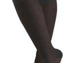 Truform Sheer Compression Stockings, 15-20 mmHg, Women's Knee High Length, Open Toe, 20 Denier, Black, Large