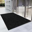 4 x 6 Front Door Mat Indoor Outdoor Entrance, Commercial Floor Mat Heavy Duty Dirt Trapper Entryway Doormat, Custom Size Non Slip Rubber Backing Welcome mat, Door Mat for High Traffic Area (Black Stripe)