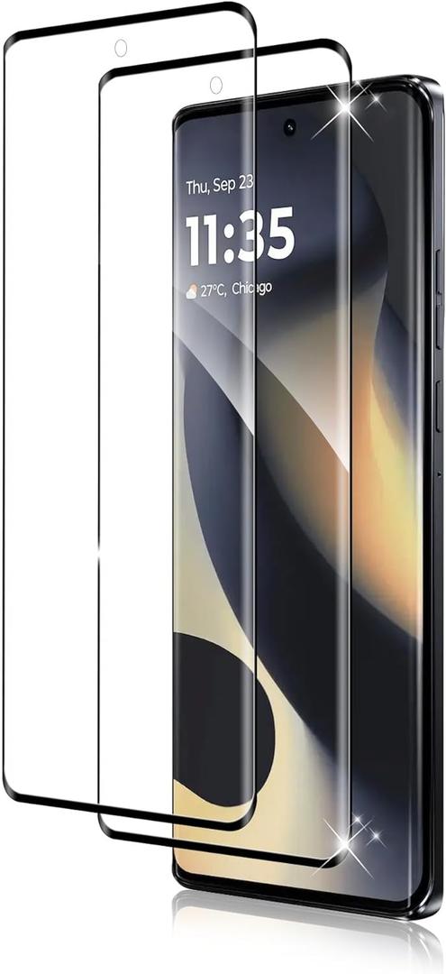 WILLONE 2 Pack For Edge 2024 Screen Protector, 2 Pack 9H Hardness Tempered Glass, High Clarity, Anti-Fingerprint, Bubble Free, Touch Sensitive, For Motorola Edge 2024 Screen