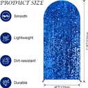 7.2 FT Bling Arch Backdrop Cover, Royal Blue Sequin Wedding Arch Stand Cover, Round Top Fitted Chiara Backdrop Cover for Birthday Party Ceremony Baby Shower Banquet Decoration
