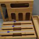 Calmbee 9 IN 1 Storage Bag Organizer for Kitchen Drawer, Bamboo Foil and Plastic Wrap with Cutter, Organizers Compatible Gallon, Quart, Sandwich Snack Size (Natural)