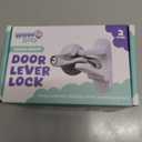 Door Lever Lock Prevents Toddlers from Opening Doors. 3.25" L * 1.5" W * 4.5" H Easy One Hand Operation for Adults. Durable ABS with 3M Adhesive Backing. Simple Install, No Tools Needed.