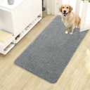 OLANLY Dog Door Mat for Muddy Paws 40x24, Absorbs Moisture and Dirt, Absorbent Non-Slip Washable Doormat, Quick Dry Chenille Mud Mat for Dogs, Entry Indoor Entryway Carpet for Inside Floor, Grey