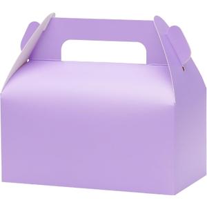 UnicoPak 30 Pack Purple Gable Treat Boxes Party Favor Goodie Bag Boxes for Candy Treats Snacks Cookie Toys for Birthday Party Special Events, 6.5x3.5x4 Inches