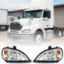Freightliner Headlights for Columbia 2004-2017,Replacement Headlamp DOT and SAE Approved (CRYSTAL, Pair)