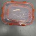 C CREST [10-Pack] Glass Food Storage Containers - Food Prep Containers with Lids - Microwave, Oven, Freezer and Dishwasher Safe (Orange)