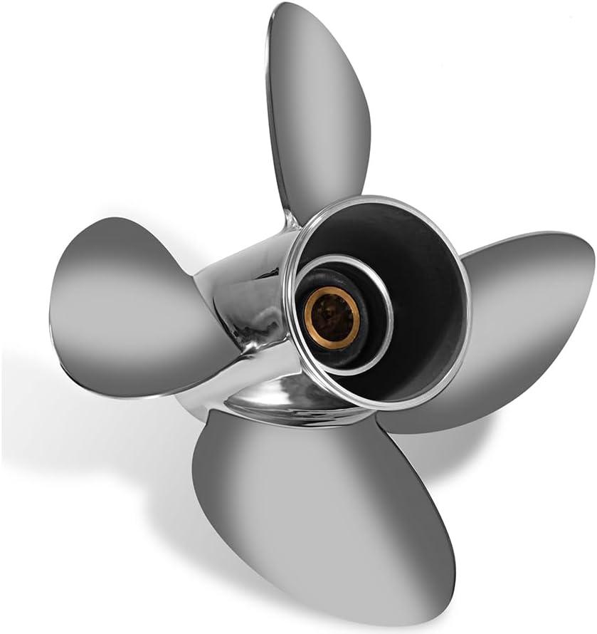 YOUNG PROPS 13 x 17 Stainless Steel Outboard Boat Propeller for Yamaha Engines 50 70 75 80 90 100 115 125 130HP 13 x17 Prop Hub Kits Included 15 Tooth RH