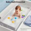 Baby Bathtub for 6M-3Y Toddler, Baby Shower Gifts & Registry Search for Boys Girls, Collapsible & Portable Bathtub for Beach Vacation Travel, Bath Essentials for Toddler, Newborn, Kids