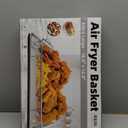 2 Piece Air Fryer Basket for Oven,Stainless Steel Oven Crisping Baskets & Tray Set 12.8 x 9.6 Inch, Air Fryer Basket Rack Oven for Non-Stick & Healthy Cooking (Black)