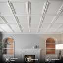 WOWSTAR 12-Pack 24"x24" Drop Ceiling Tiles, Waterproof Glue up Ceiling Panels, White