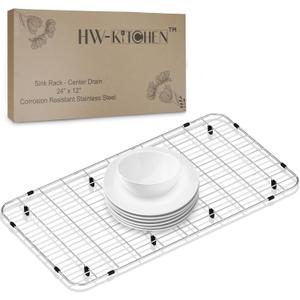 24" x 12" Sink Protector for Kitchen Sink - Stainless Steel Kitchen Sink Rack for Bottom for Sink - Sink Mat - Sink Drying Rack - Kitchen sink protector - Farm Sink Rack for Bottom of Sink