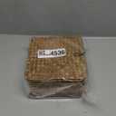 Wicker Shelf Baskets with Lid, Handwoven Seagrass Storage Basket Bins Square Gift Boxes for Shelves Home Decor Organizer (Coffee, Small)