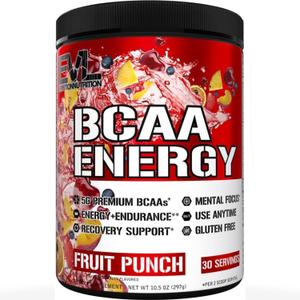 EVL BCAA Energy Amino Acids Powder with Natural Caffeine - Fruit Punch. EXP:03/2028